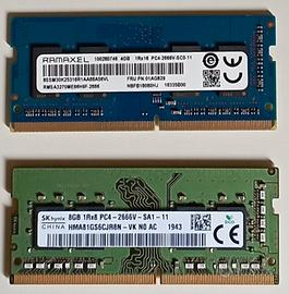 Memoria RAM SODIMM 8GB DDR4 + 4GB DDR4 (TOT 12GB)
