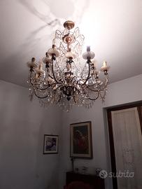 Lampadario vintage stile Maria Teresa, 12 luci