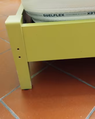 Letto una piazza e mezzo con rete e materasso