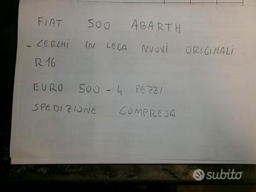 Cerchi in lega nuovi originali 500 abarth r16