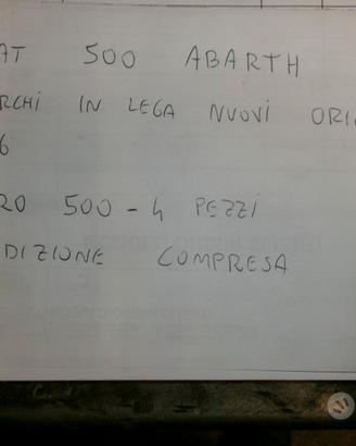 Cerchi in lega nuovi originali 500 abarth r16