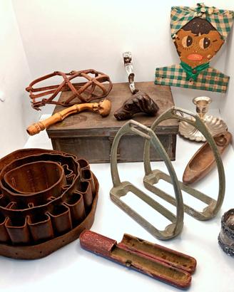 12 piccoli oggetti antichi da collezione fine 800