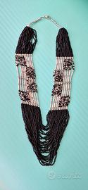 Collana vintage anni 70 fili di perline 