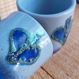 Strehla  GDR fat lava Keramik schnapsbecher '60