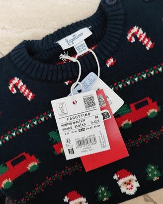 maglione Natale bambini 18-24 mesi fagottino 