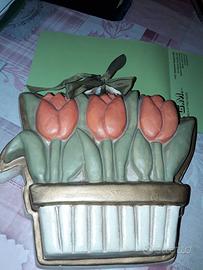 Formella Thun vaso girasoli  da appendere