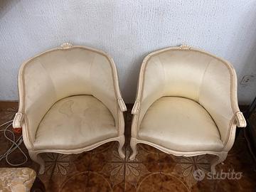 COPPIA POLTRONCINE D’EPOCA STILE LUIGI XV