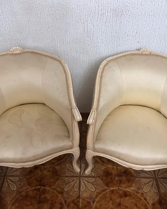 COPPIA POLTRONCINE D’EPOCA STILE LUIGI XV