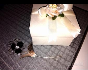 Fiore cristallo e argento 