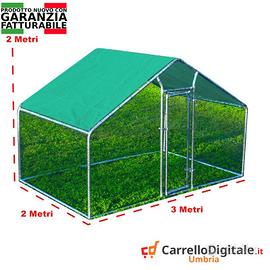 Gabbia per Polli 3x2m x 2mH-6mq - Verde