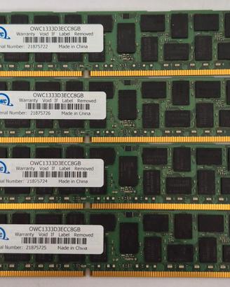 OWC 32GB (4x8GB) DDR3 ECC 1333MHz Server RAM