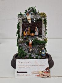 Presepe in campana di vetro 10x15