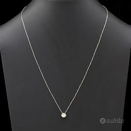 COLLANA PUNTO LUCE IN ORO BIANCO 18 KT E DIAMANTE