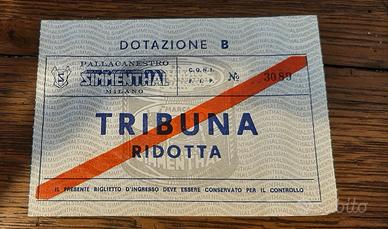 biglietto pallacanestro Simmenthal anni 70