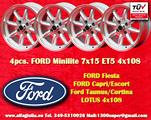 4 pz. cerchi Ford Minilite 7x15 ET5 Escort Mk1-2 C