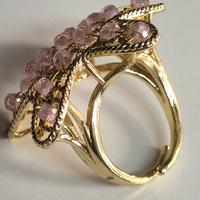 anello regolabile con zirconi rosa 