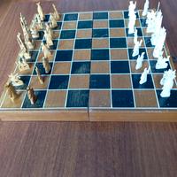 scacchiera con pezzi in avorio