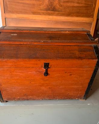 Baule scrigno cassa forziere antico 60x37x43