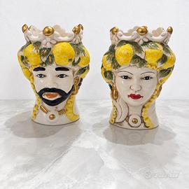 COPPIA TESTA DI MORO IN CERAMICA