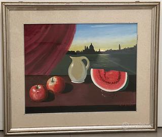 Quadro olio su tela G. Favaro – Natura morta 40×50