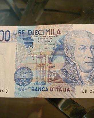 Banconota 10.000 lire A. Volta 1984