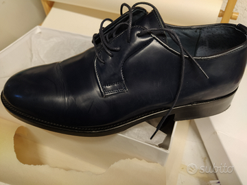 Scarpe eleganti stringate blu 42 come nuove