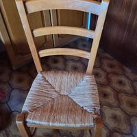 Sedie color noce impagliate 