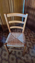 Sedie color noce impagliate 