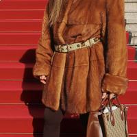 pelliccia di visone con il cappuccio, femm 