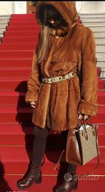 pelliccia di visone con il cappuccio, femm 