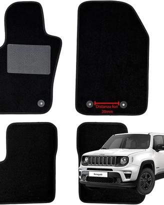 set 4 tappetini auto jeep Renegade moquette logo