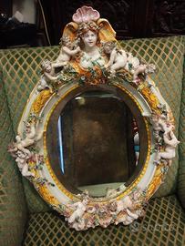 antica specchiera ceramica bassano 
