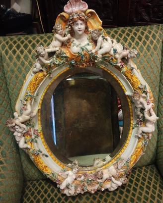antica specchiera ceramica bassano 