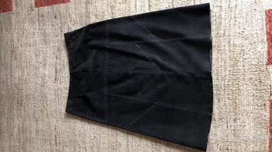 Gonna lunga in pelle scamosciata