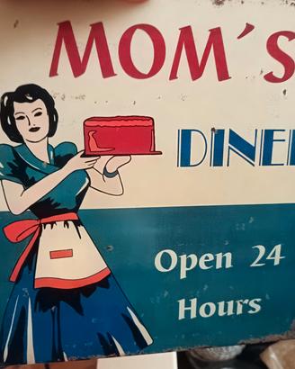 Targa in metallo originale  'Mum's Diner'