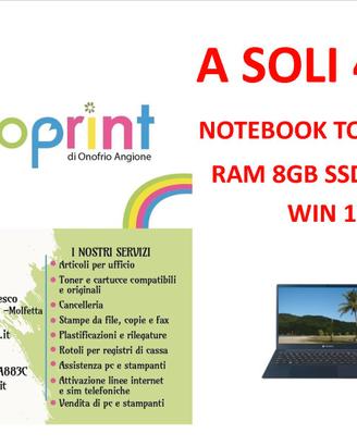 Notebook 15.6" i5 ram 8gb ssd 256 toshiba