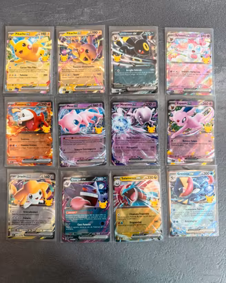 Lotto 17 carte pokemon 30 anniversario ex + promo