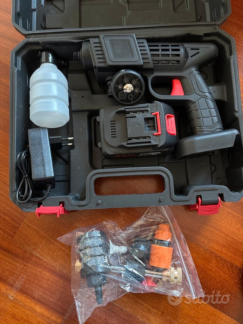 Idropulitrice Portatile A Batteria 48V - 90 Bar Di Pressione | Con Ugello 6in1 E Tubo 5M | Per Auto, Giardino E Esterni - Foto 11