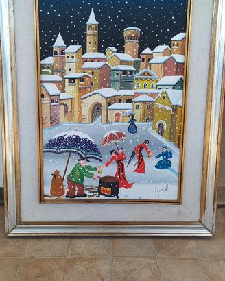 Per fare un bel dono di nozze quadro naif