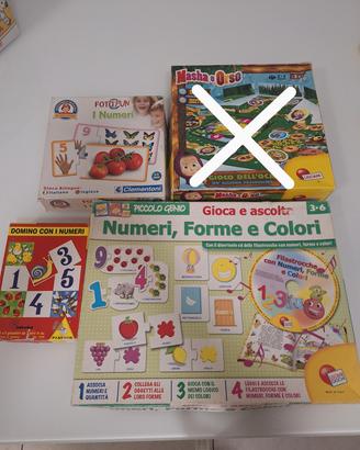 3 giochi da tavolo 3/6anni