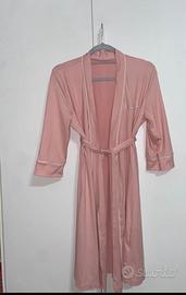 Vestaglia rosa con cinta donna