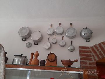  11 padelle,casseruole,scolapasta in  alluminio