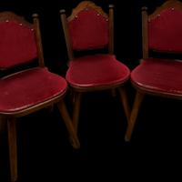 Set 4 Sedie vintage legno massello in velluto