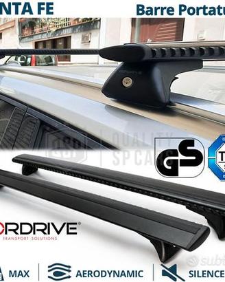 Barre Tetto per Hyundai Santa Fe in Alluminio Nero