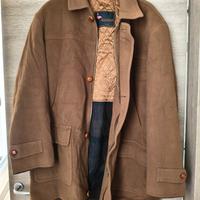 Cappotto corto uomo in lana vergine marrone