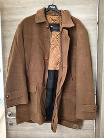 Cappotto corto uomo in lana vergine marrone