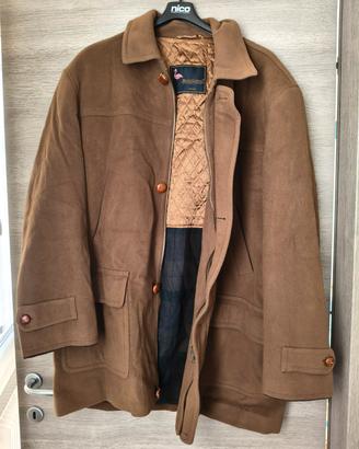 Cappotto corto uomo in lana vergine marrone