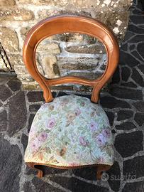 4 sedie in legno con imbottitura