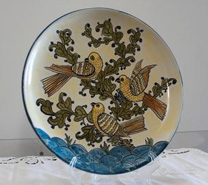 Grande PIatto da arredo "Cocorite" dipinto a mano
