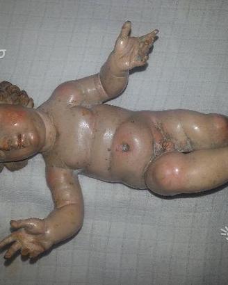 ANTICO BAMBIN GESÙ IN LEGNO INTAGLIATO A MANO